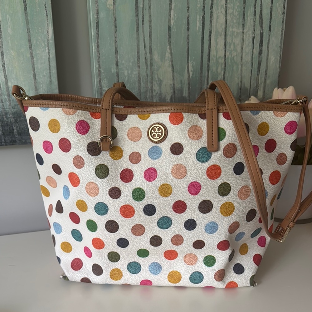 Tory Burch Colorful Polka Dot Tote